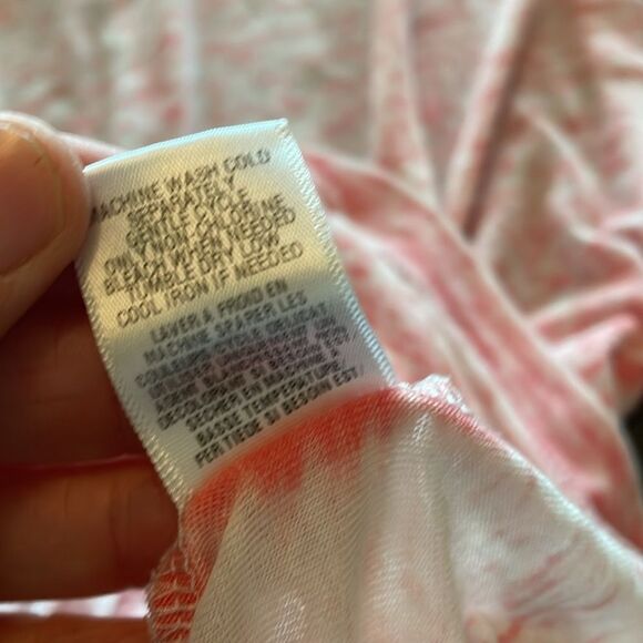 NSF burnout T-shirt Pink scoop neckline size Petite - Picture 5 of 7